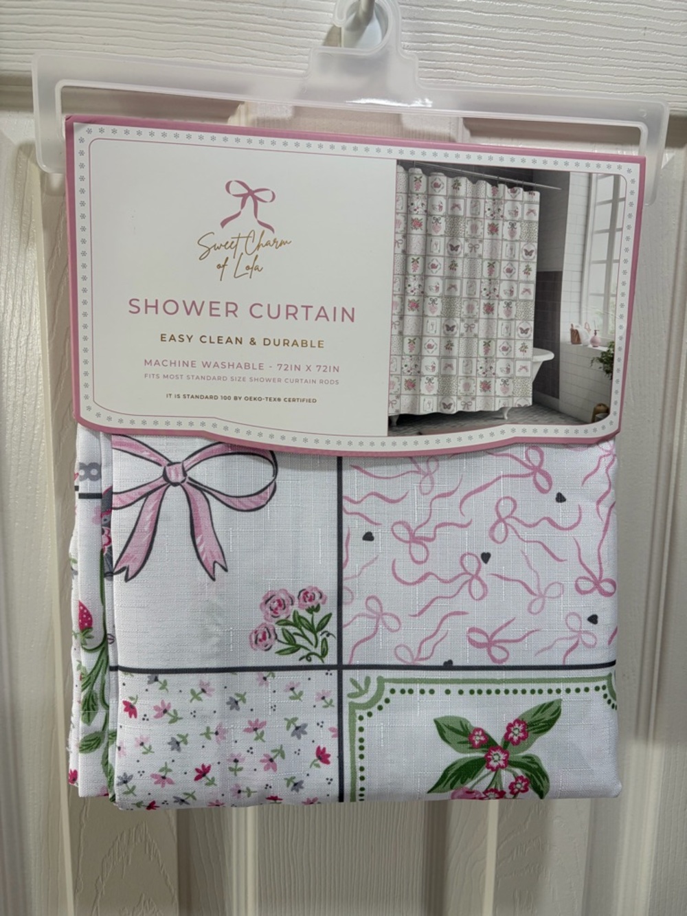 Sweet Charm of Lala Pink Floral Shower Curtain